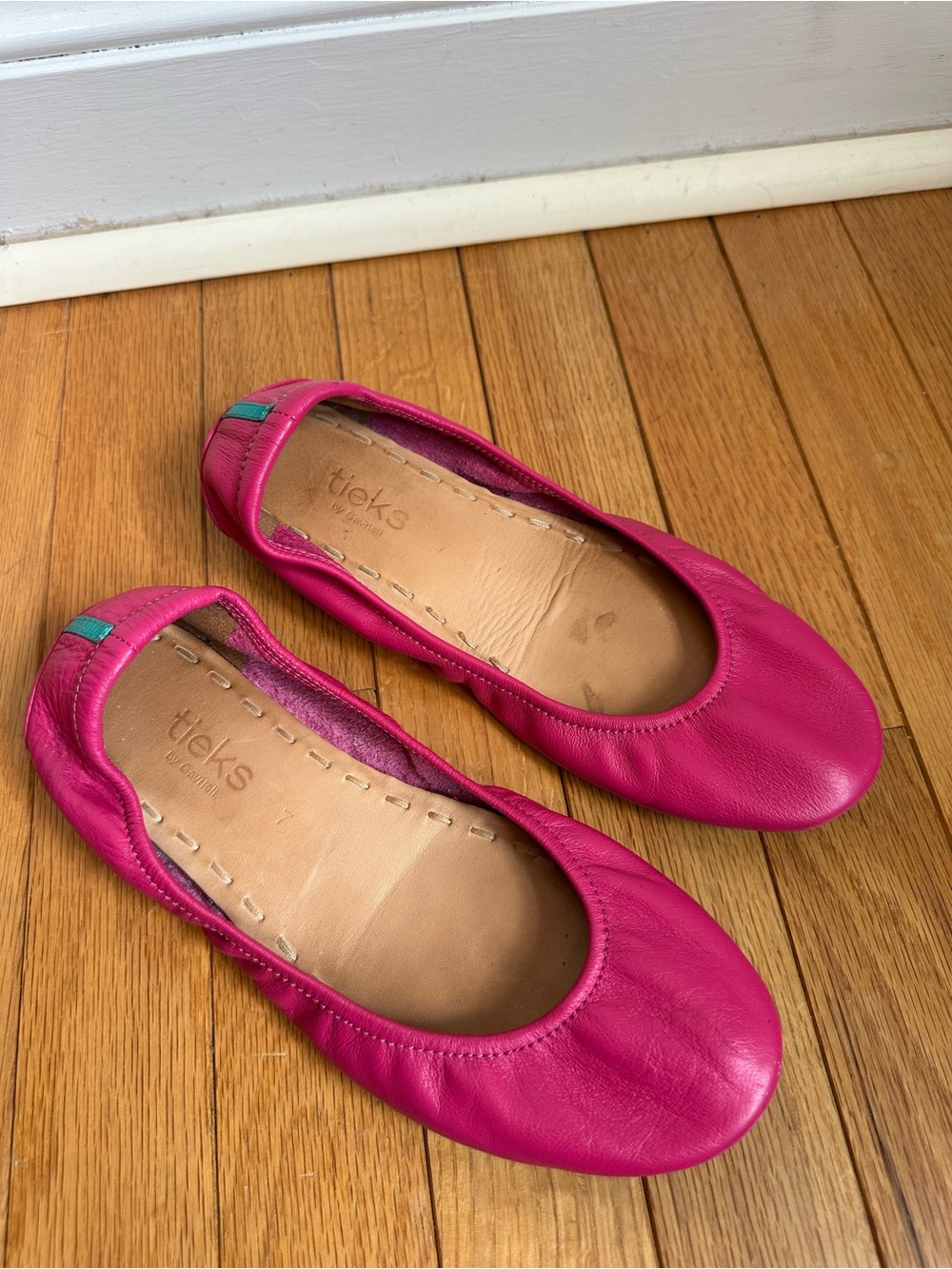Tieks Fuchsia Pink Leather Ballet Flats Womens 7